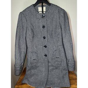 Banana Republic Black and White Checkered Ladies Pea Coat- Small